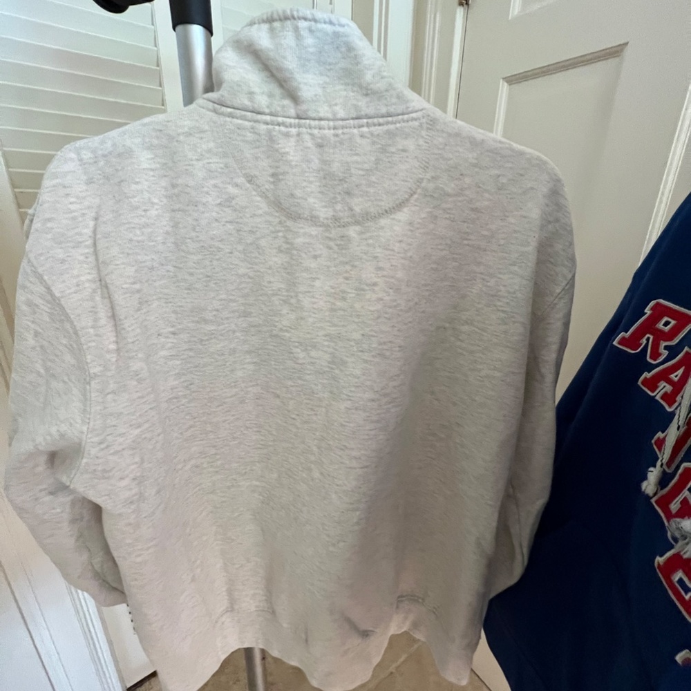 Anna Maria Island "AMI" 3/4 zip sweatshirt; light grey/cream - Picture 3 of 4
